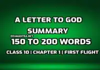 Summary of A Letter to God of 150 to 200 Words edumantra.net