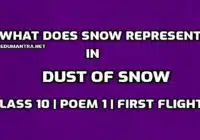 What does snow represent in dust of snow edumantra.net