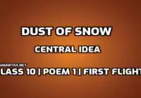 What is the Central Idea of Poem “Dust of Snow” edumantra.net