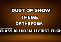 What is the theme of the poem The Dust of Snow edumantra.net
