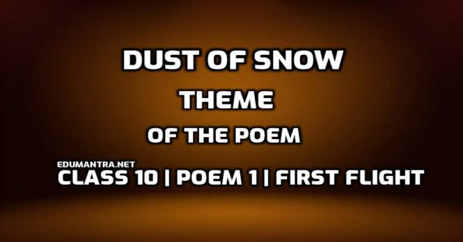 What is the theme of the poem The Dust of Snow edumantra.net