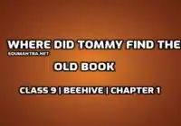 Where did tommy find the old book edumantra.net