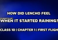 How did Lencho feel when it started raining edumantra.net