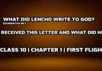 What did Lencho write to God edumantra.net