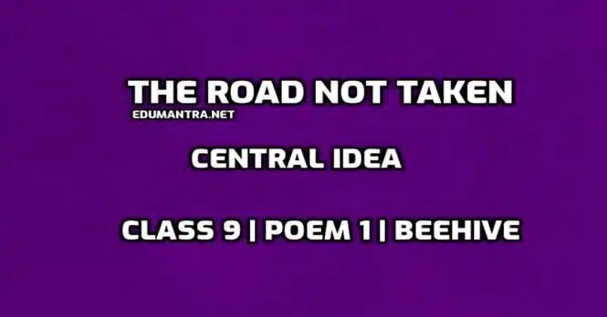 What is the central idea of the poem The road not taken edumantra.net