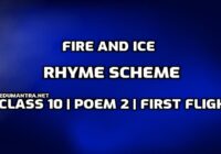 What is the rhyme scheme of the poem Fire and Ice edumantra.net