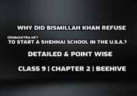Why did Bismillah Khan refuse to start a shehnai school in the U.S.A. edumantra.net
