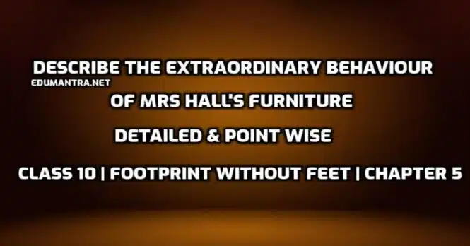 Briefly describe the extraordinary behaviour of Mrs Hall's furniture edumantra.net