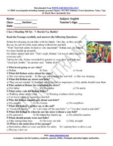 Unseen Passage with 10 MCQ for Class 3 | Reading Practice with Answers