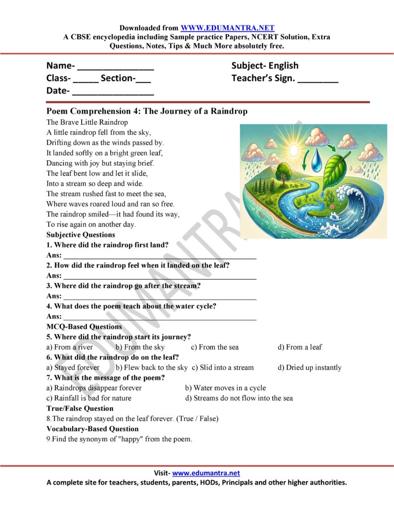 Unseen Poem with Questions & Answers