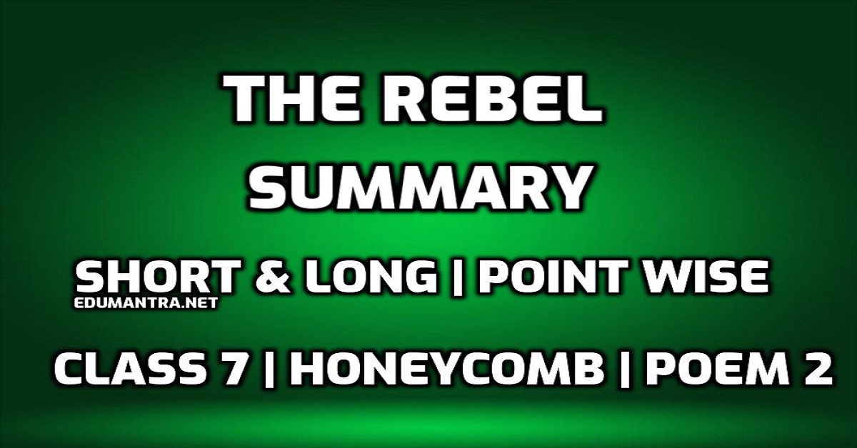 The Rebel Summary Class 7 pdf | Short & Long | Point Wise | From book ...