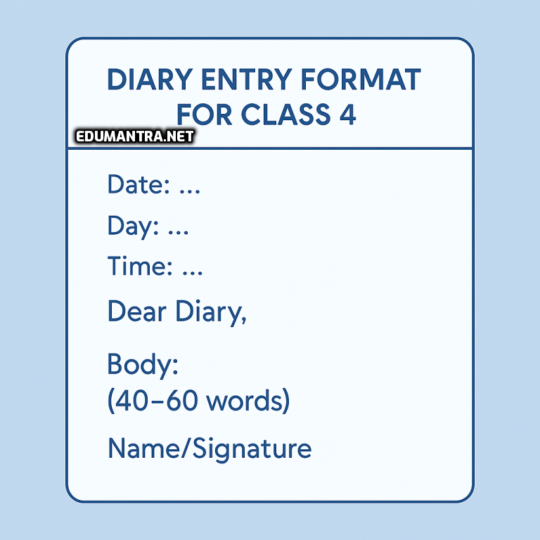 Diary Entry Class 4 Format edumantra
