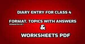 Diary Entry for Class 4 edumantra.net