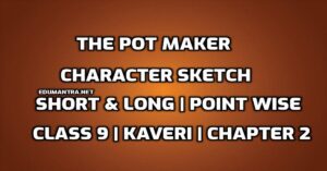 The Pot Maker Character Sketch edumantra.net